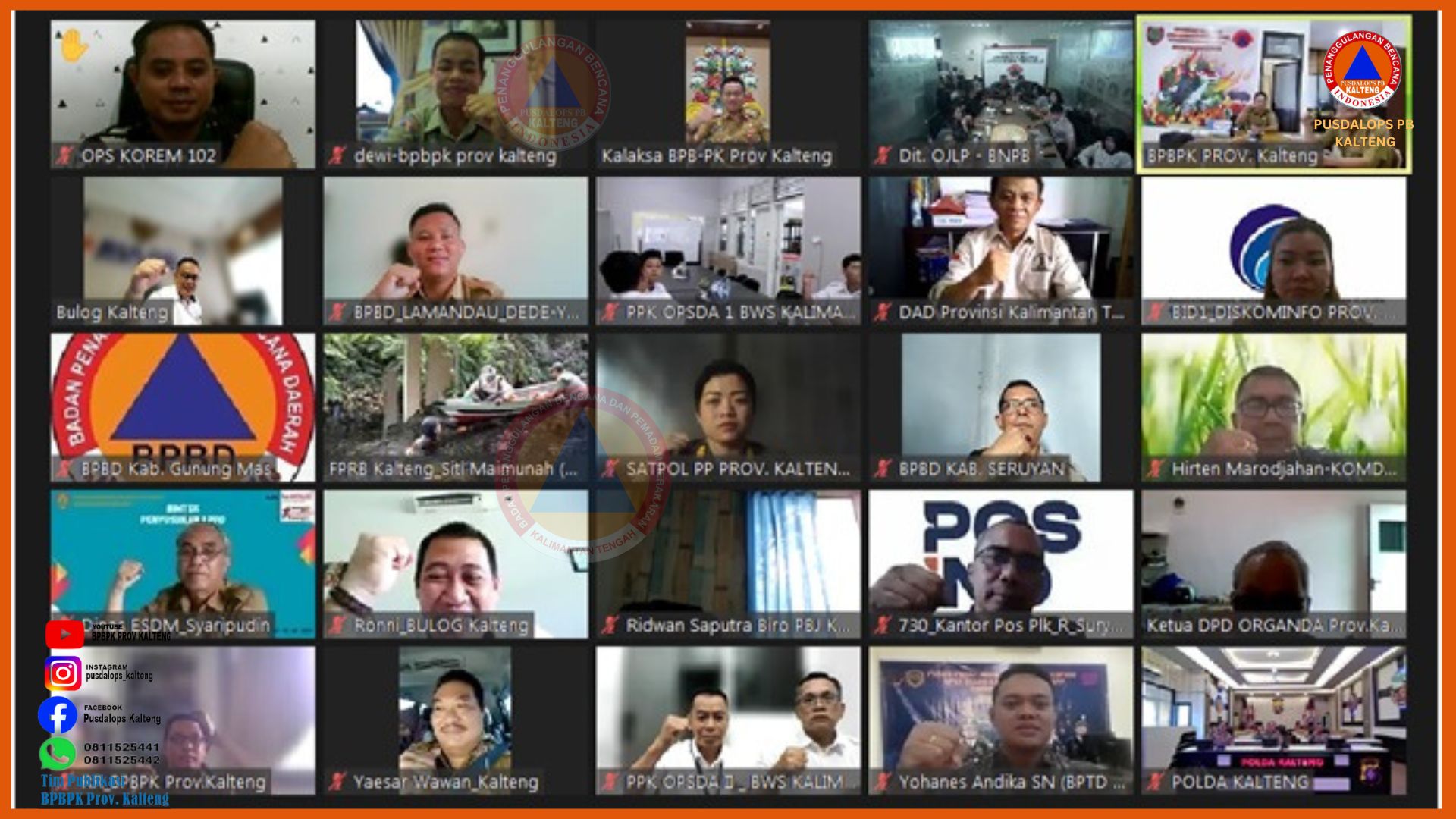 BPBPK Prov Kalteng Gelar Rapat Sosialisasi Pembentukan Klaster Logistik Penanggulangan Bencana